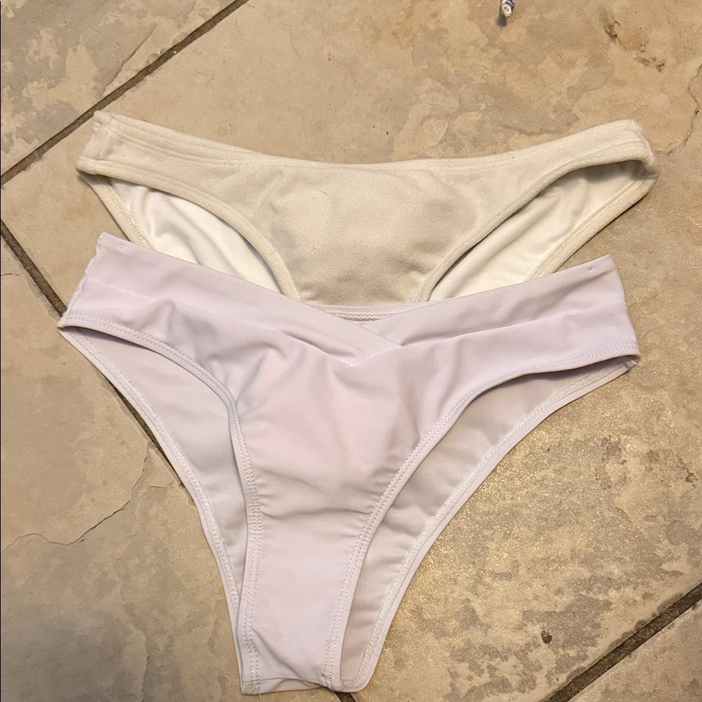 White and Cream Bikini Bottoms size small